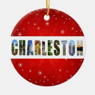 Charleston South Carolina Reisen Foto Weihnachten Keramik Ornament