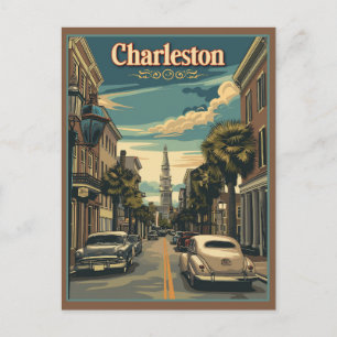 Charleston, South Carolina Retro Postkarte