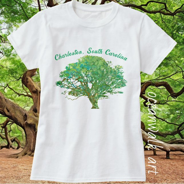 Charleston South Carolina Ristorante La Lanchetta T-Shirt (Charleston, SC live oak tree)