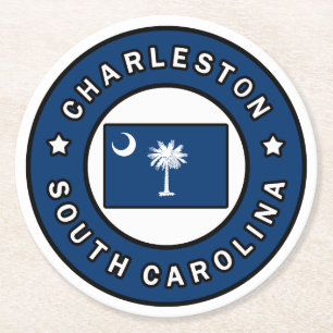 Charleston South Carolina Runder Pappuntersetzer