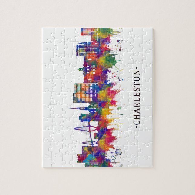 Charleston South Carolina Skyline Puzzle (Vertikal)