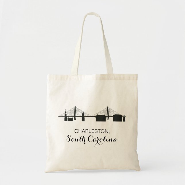 Charleston South Carolina Skyline Tote Bag Tragetasche (Vorne)