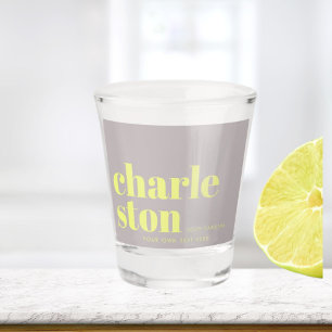 Charleston South Carolina Typografie Postkarte Schnapsglas
