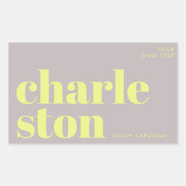 Charleston South Carolina Typografie Rechteckiger Aufkleber