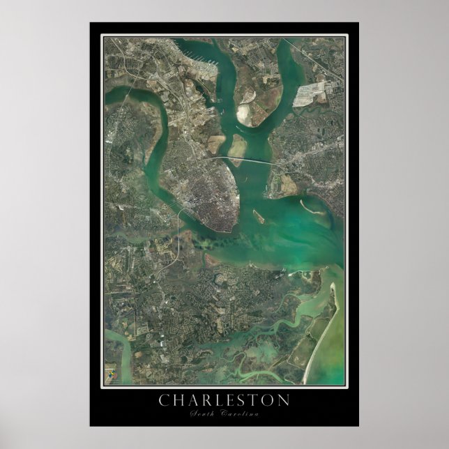 Charleston South Carolina über den Satelliten-Sate Poster (Vorne)