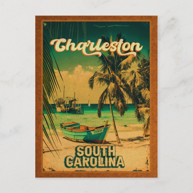 Charleston South Carolina Vintag Retro Souvenirs Postkarte (Vorderseite)
