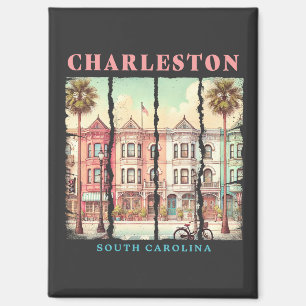 Charleston, South Carolina - Vintage King Street Magnet