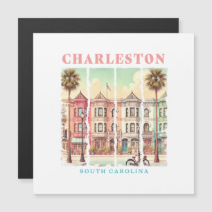 Charleston, South Carolina - Vintage King Street Magnetkarte