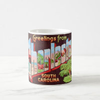 Charleston South Carolina Vintage Postkarten-Tasse