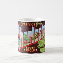 Charleston South Carolina Vintage Postkarten-Tasse