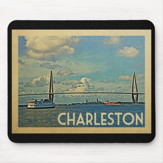 Charleston South Carolina Vintage Travel Mousepad (Vorne)