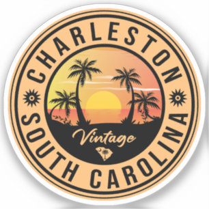 Charleston South Carolina - Vintager 60er Souvenir Aufkleber