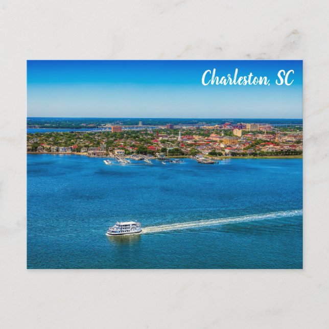 Charleston South Carolina Waterfront City Skyline Postkarte (Vorderseite)