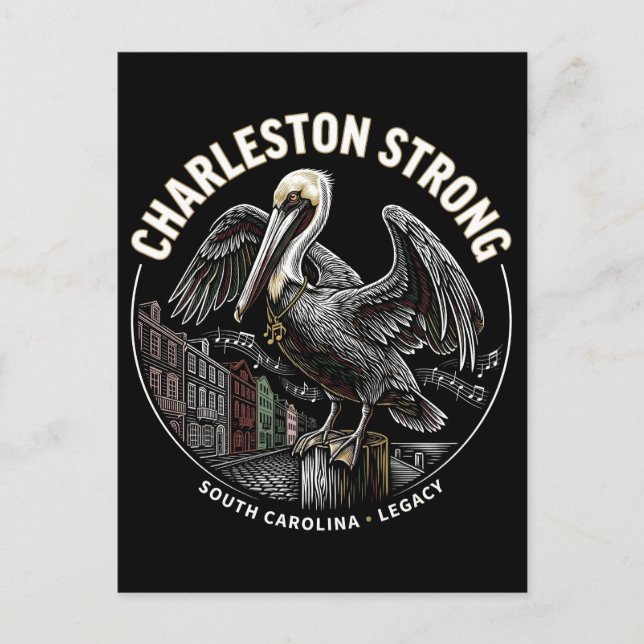 Charleston Strong Pelican Gullah Geechee Cultural  Postkarte (Vorderseite)