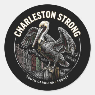Charleston Strong Pelican Gullah Geechee Kultur Runder Aufkleber