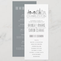 Charleston Stylized Skyline | Hochzeitsprogramm