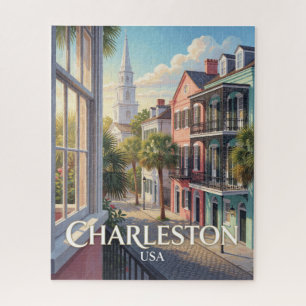 Charleston USA Rainbow Row Reise Puzzle