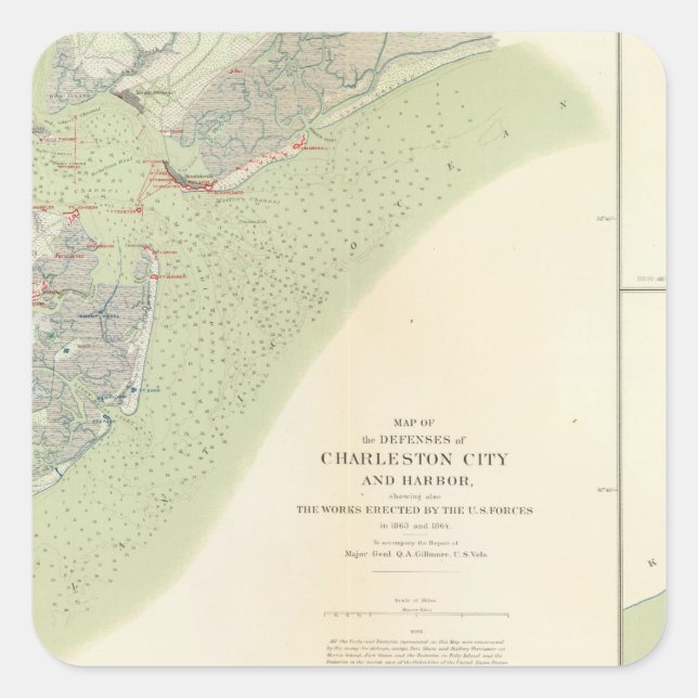 Charleston-Verteidigung, Belmont-Schlachtfeld Quadratischer Aufkleber (Vorderseite)