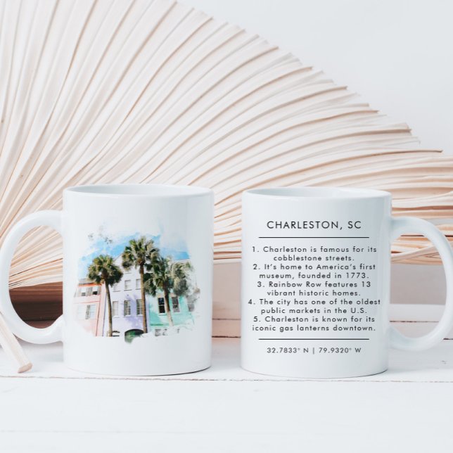 Charleston Watercolor Fun Fakten Neue Zuhause Kaffeetasse (Von Creator hochgeladen)