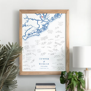 Charleston Wedding Elegante Karte Gästebuchplakat Poster