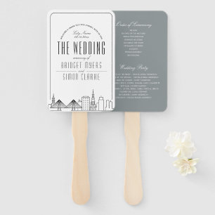 Charleston Wedding Hochzeitsprogramm Hand Fan Fächer