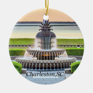 Charleston Weihnachtsschmuck, Ananas-Brunnen, Keramik Ornament