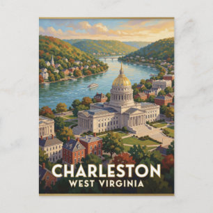 Charleston West Virginia Kanawha Fluss Postkarte