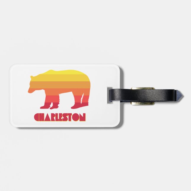 Charleston West Virginia Rainbow Bear Gepäckanhänger (Rückseite horizontal)