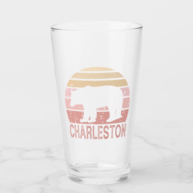 Charleston West Virginia Retro Bear Glas (Vorderseite)