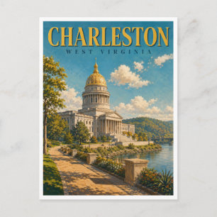 Charleston West Virginia State Capitol GeoSaga Postkarte