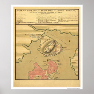 Charlestown Battle Map - 1775 Poster