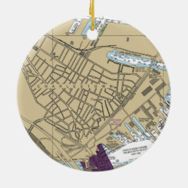 Charlestown Boston MA Chart Keramik Ornament