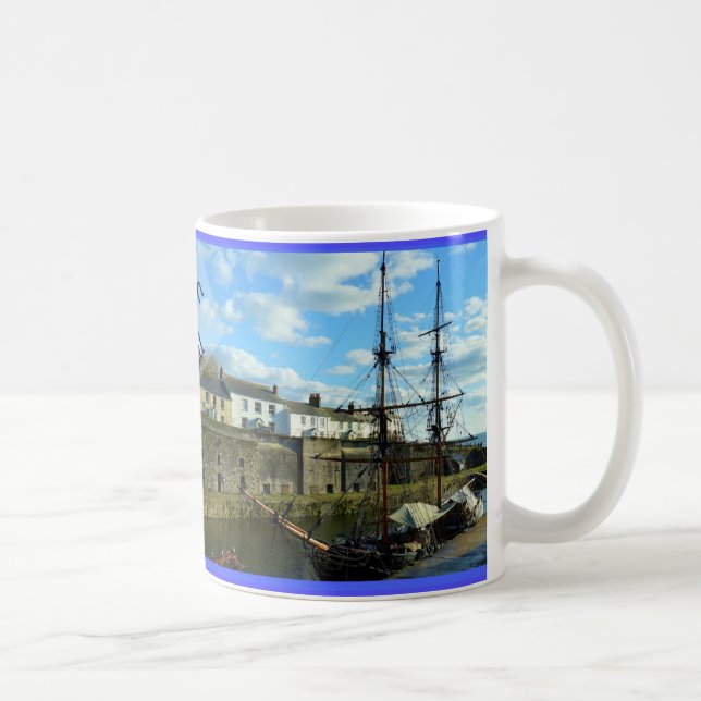 Charlestown Cornwall England Poldark Location Kaffeetasse (Rechts)