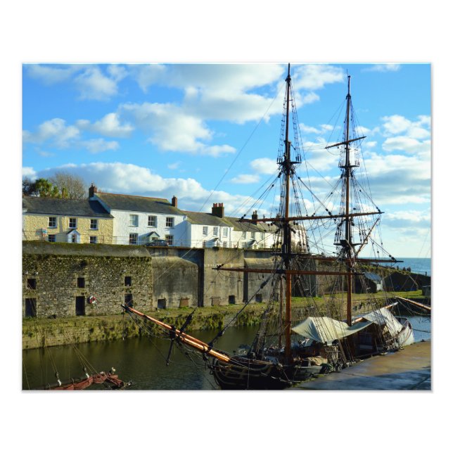 Charlestown Harbour Cornwall UK Poldark Location Fotodruck (Vorne)