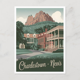 Charlestown Nevis Vintag Postkarte