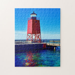 Charlevoix Lighthouse Reflektionen Puzzle