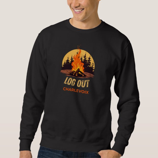 Charlevoix Michigan Lagerfeuer  Sweatshirt (Vorderseite)