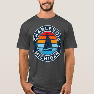 Charlevoix Michigan MI Vintag Sailboat Retro T-Shirt