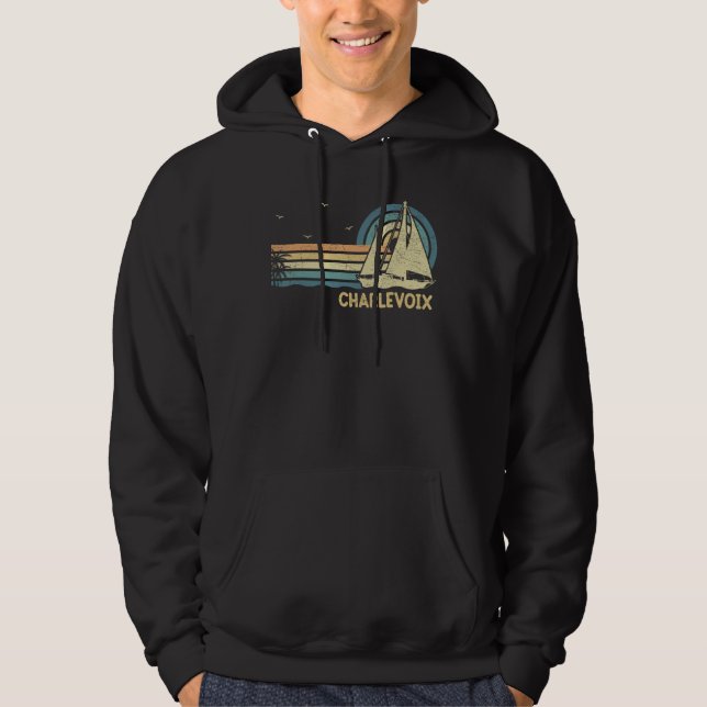 Charlevoix Michigan Sailing Vacation Boating Sailb Hoodie (Vorderseite)