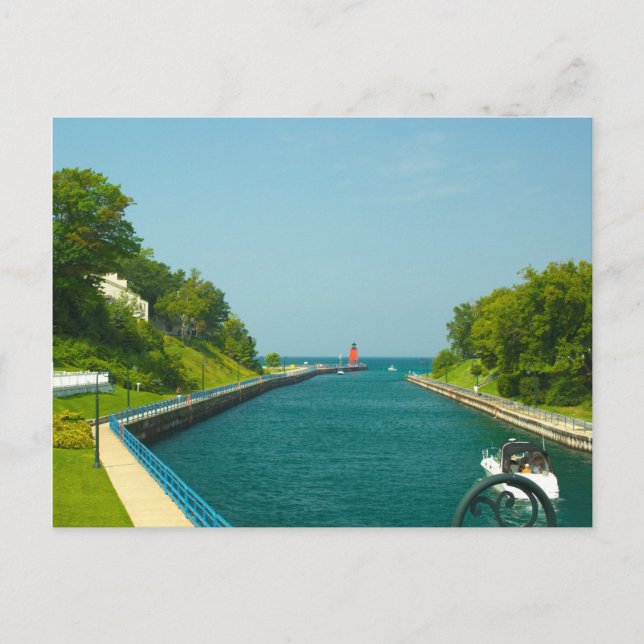 Charlevoix South Pier Light Station, Charlevoix, M Postkarte (Vorderseite)
