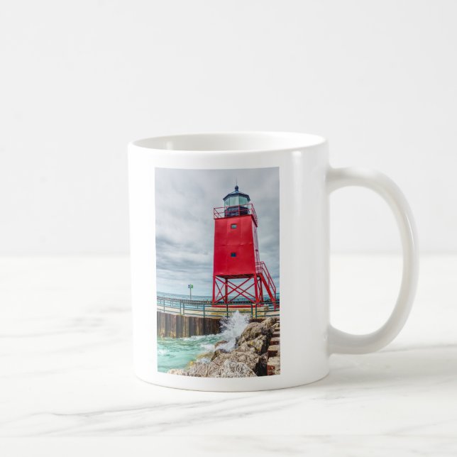 Charlevoix South Pierhead Lighthouse Kaffeetasse (Rechts)