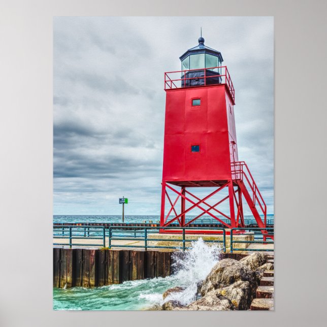 Charlevoix South Pierhead Lighthouse Poster (Vorne)