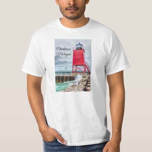 Charlevoix South Pierhead Lighthouse T-Shirt (Vorderseite)