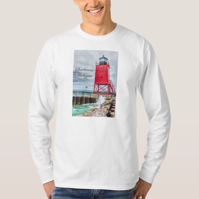 Charlevoix South Pierhead Lighthouse T-Shirt (Vorderseite)