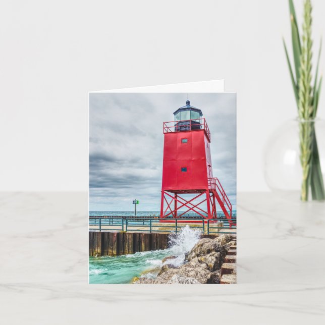 Charlevoix South Pierhead Lightouse Karte (Vorderseite)