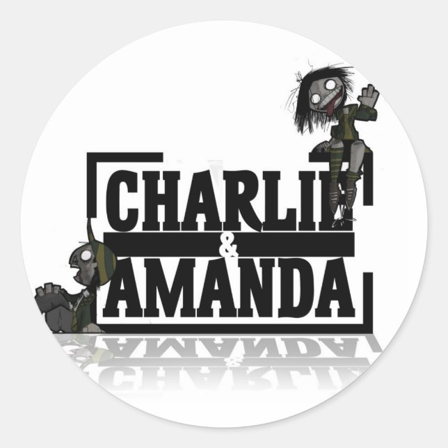 Charlie & Amanda Lrg Logo-Aufkleber Runder Aufkleber (Vorderseite)