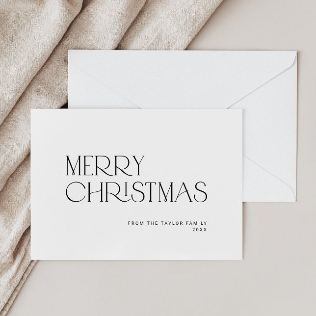 CHARLIE Black Easy Simple Family Frohe Weihnachten (CHARLIE Black Easy Simple Family Merry Christmas Holiday Card)