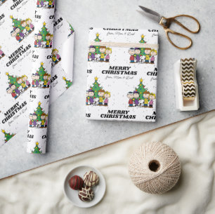 Charlie Brown & Friends Weihnachten Name hinzufü Geschenkpapier