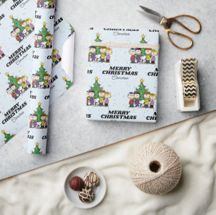 Charlie Brown & Friends Weihnachten Name hinzufü Geschenkpapier