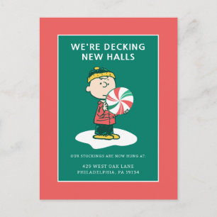 Charlie Brown Peppermint Candy Feiertagspostkarte